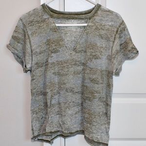 American Eagle Distressed Camo Choker Tee